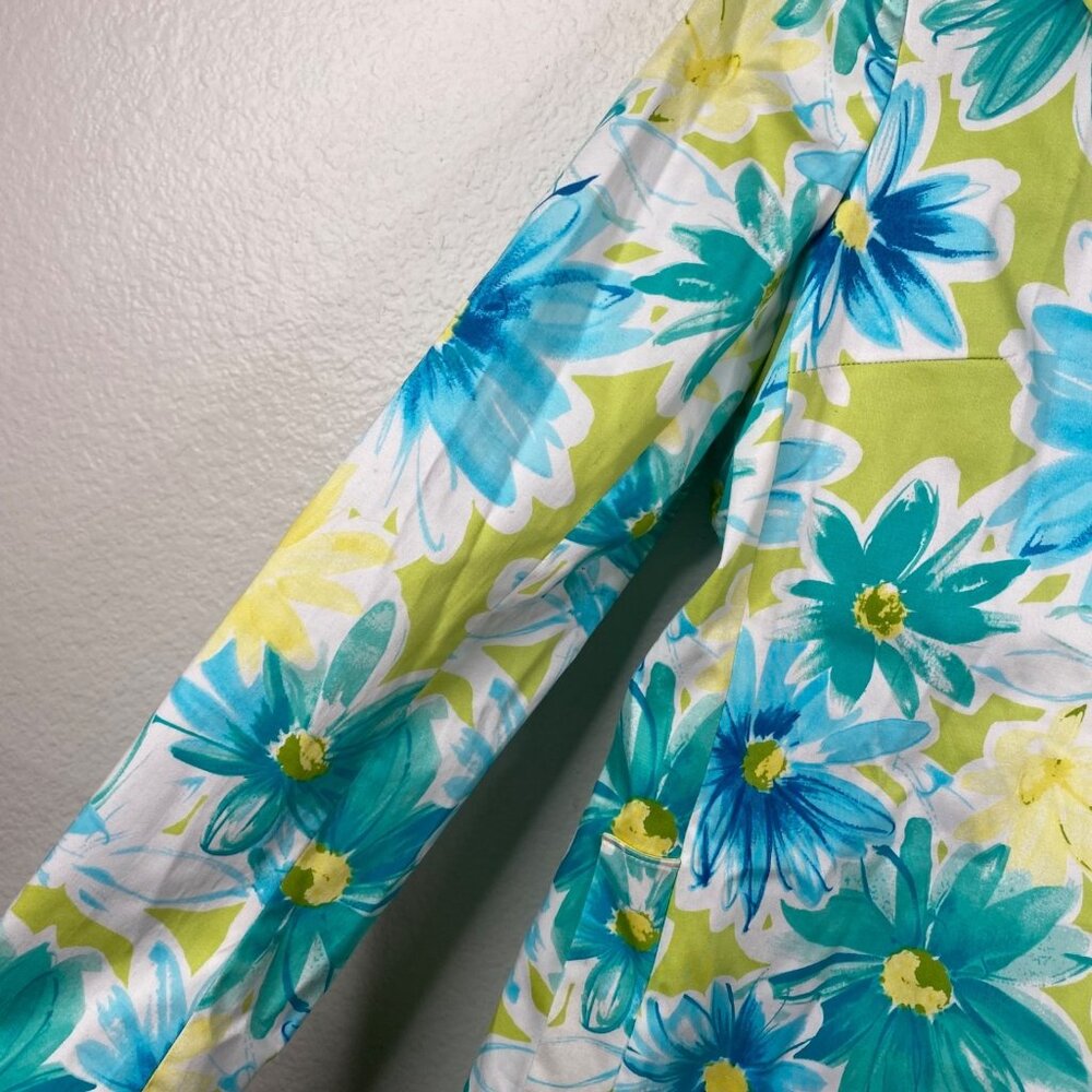 Pierre Cardin Jacket Blazer Women's Sz 8 Lightweight Floral Bright Spring NWT - Picture 8 of 16